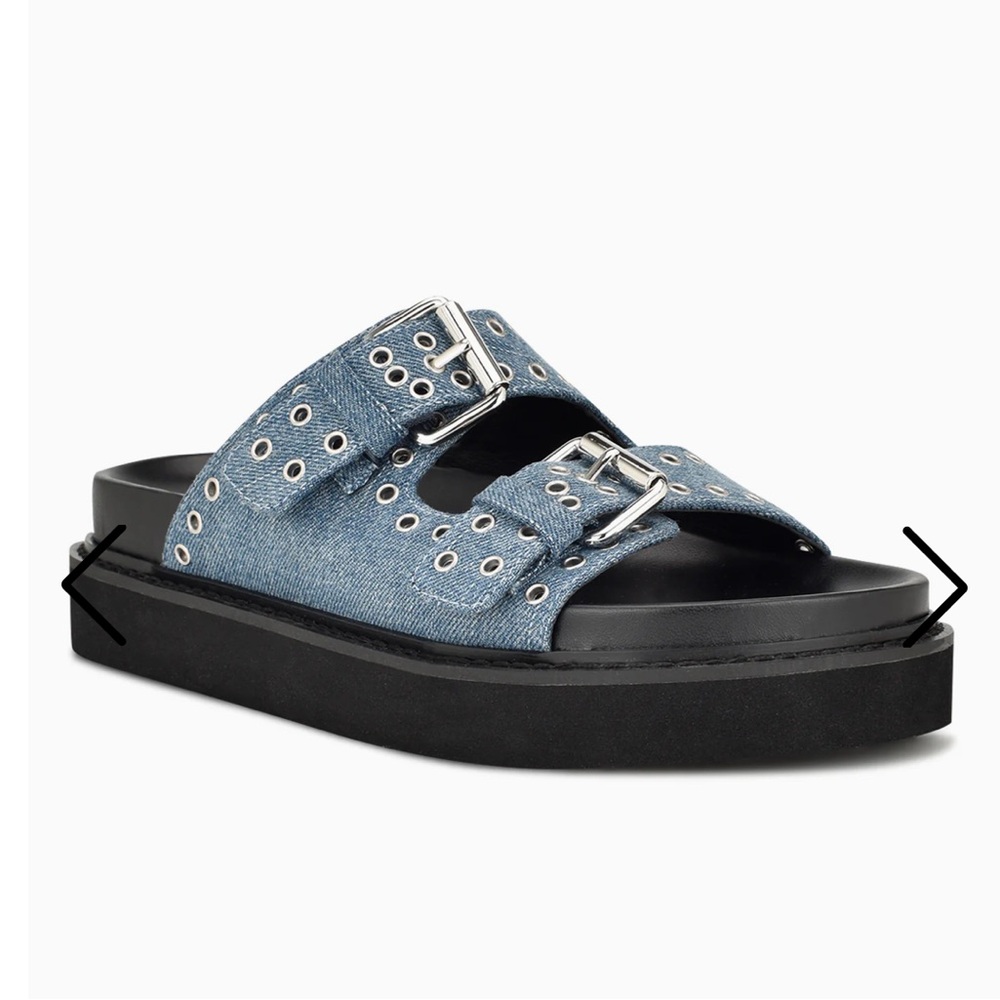 Nine West Eleny Buckle Slide Sandals